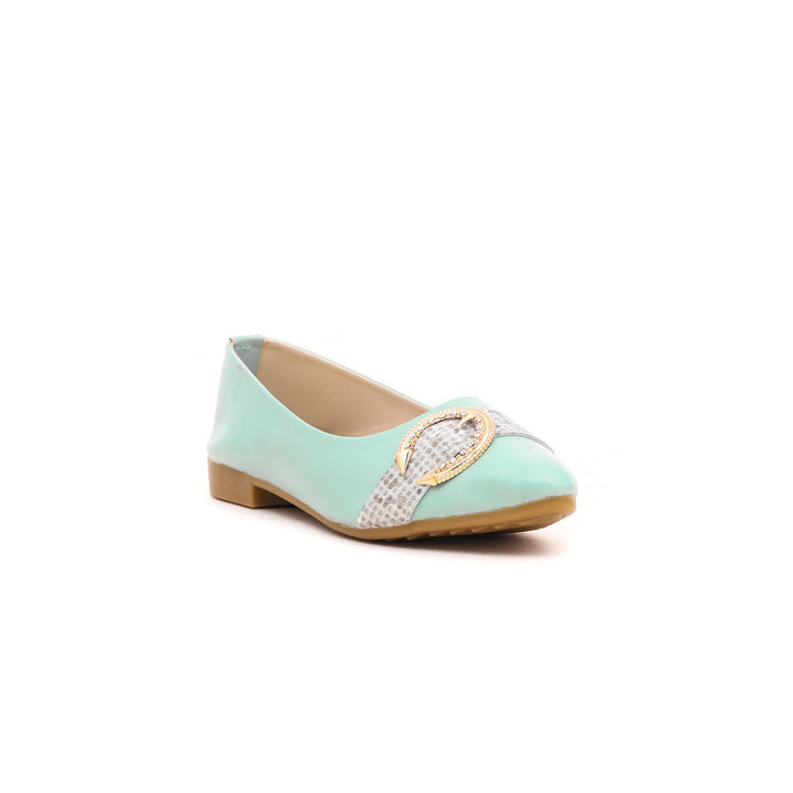 Girls Aqua Green Formal Pumps KD0620