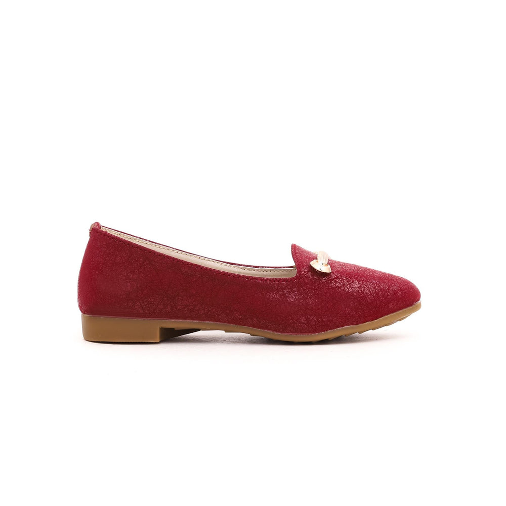 Girls Maroon Fancy Pump KD0621