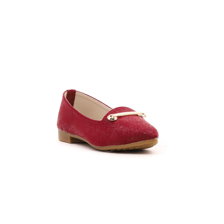 Girls Maroon Fancy Pump KD0621