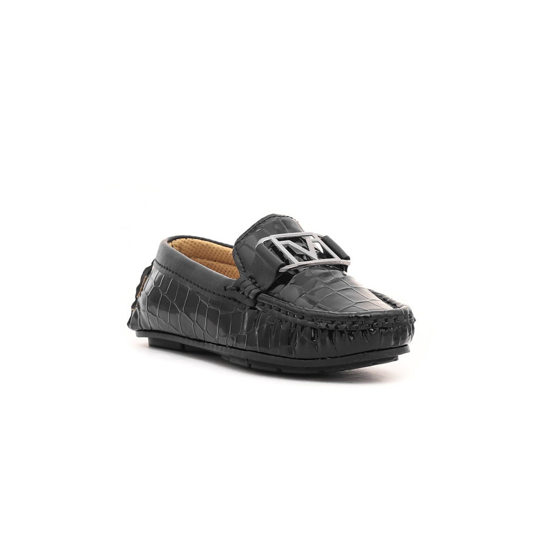 Boys Black Formal Moccasins KD0642