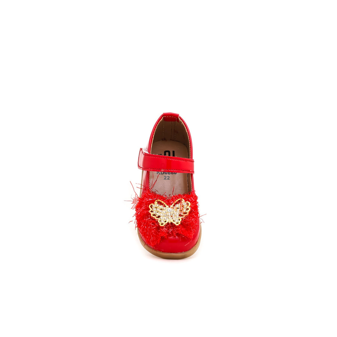 Girls Red Casual Pumps KD0660