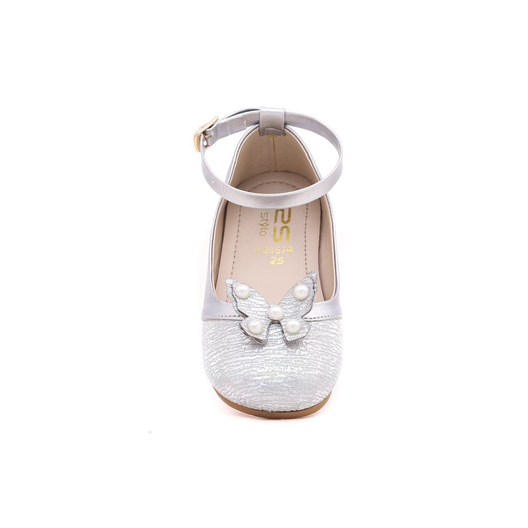 Girls Silver Fancy Pumps KD0674