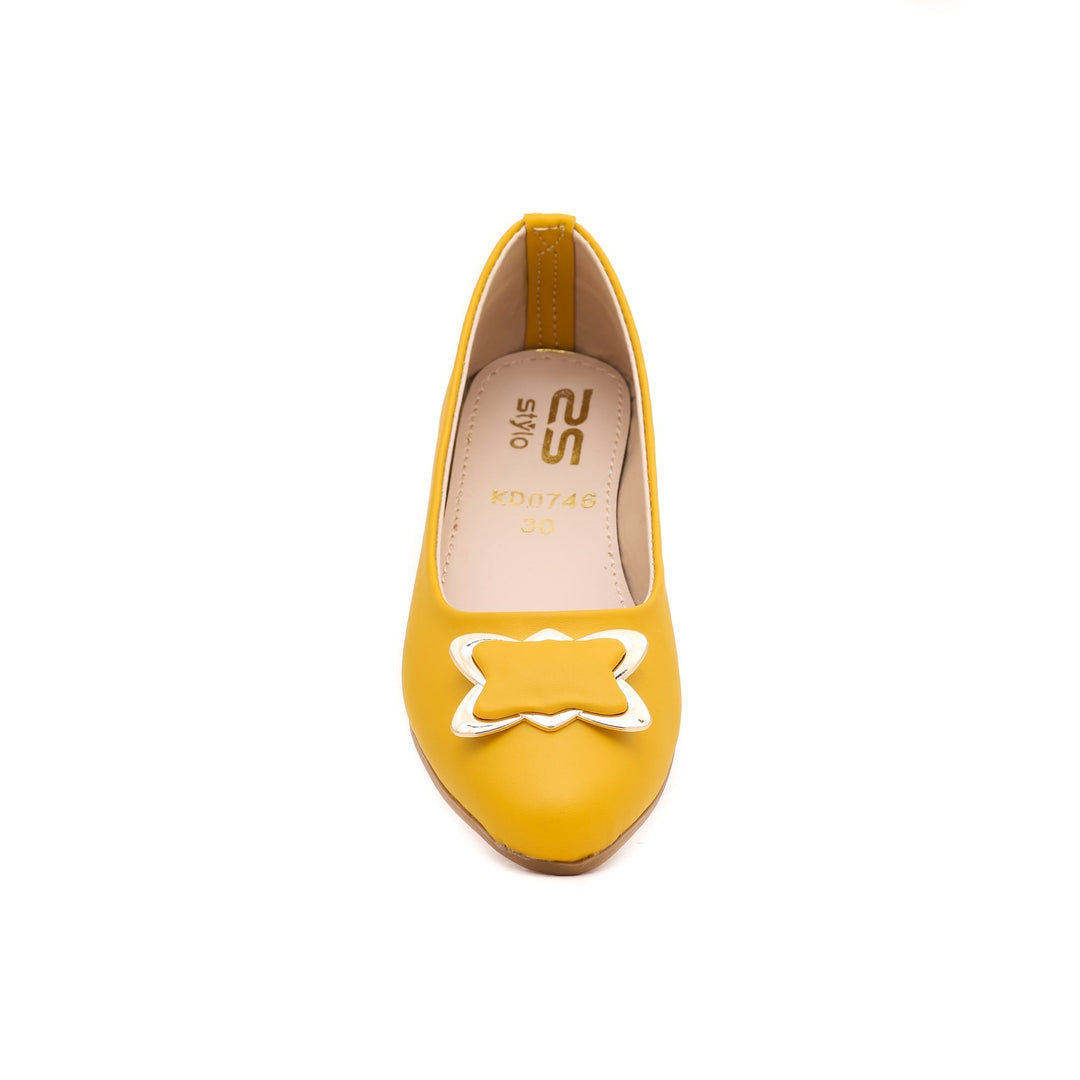 Girls Yellow Formal Pumps KD0746