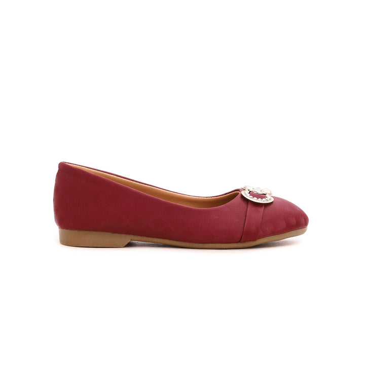 Girls Maroon Casual Pumps KD0758