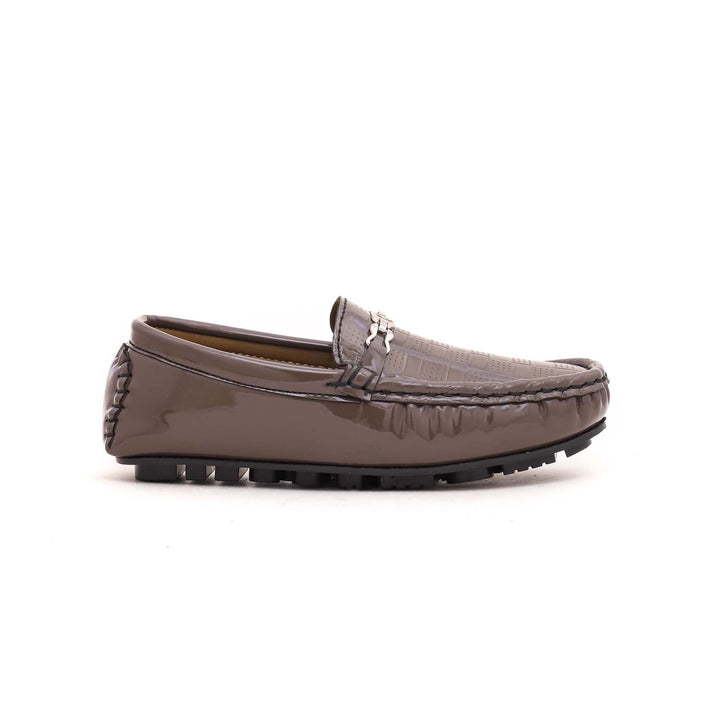 Boys Grey Formal Moccasin KD0760