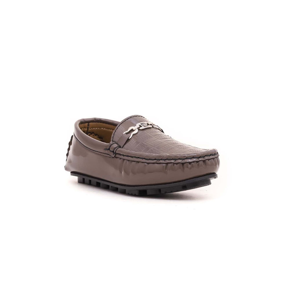 Boys Grey Formal Moccasin KD0760