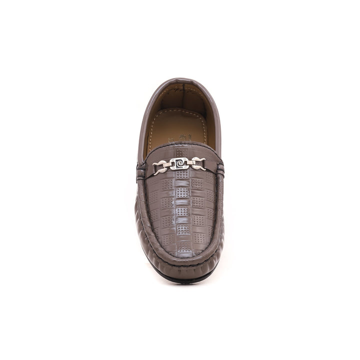 Boys Grey Formal Moccasin KD0760