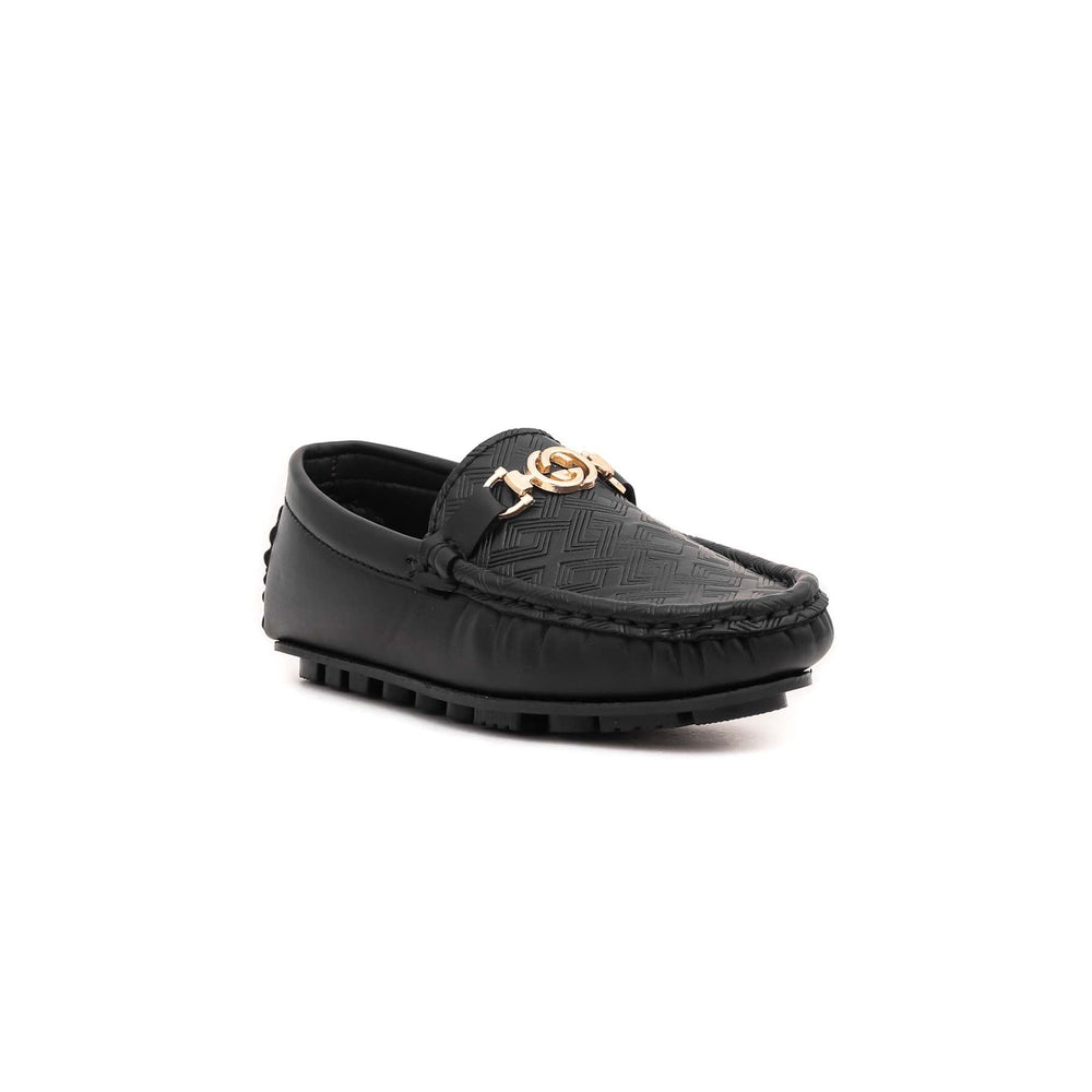 Boys Black Formal Moccasin KD0761