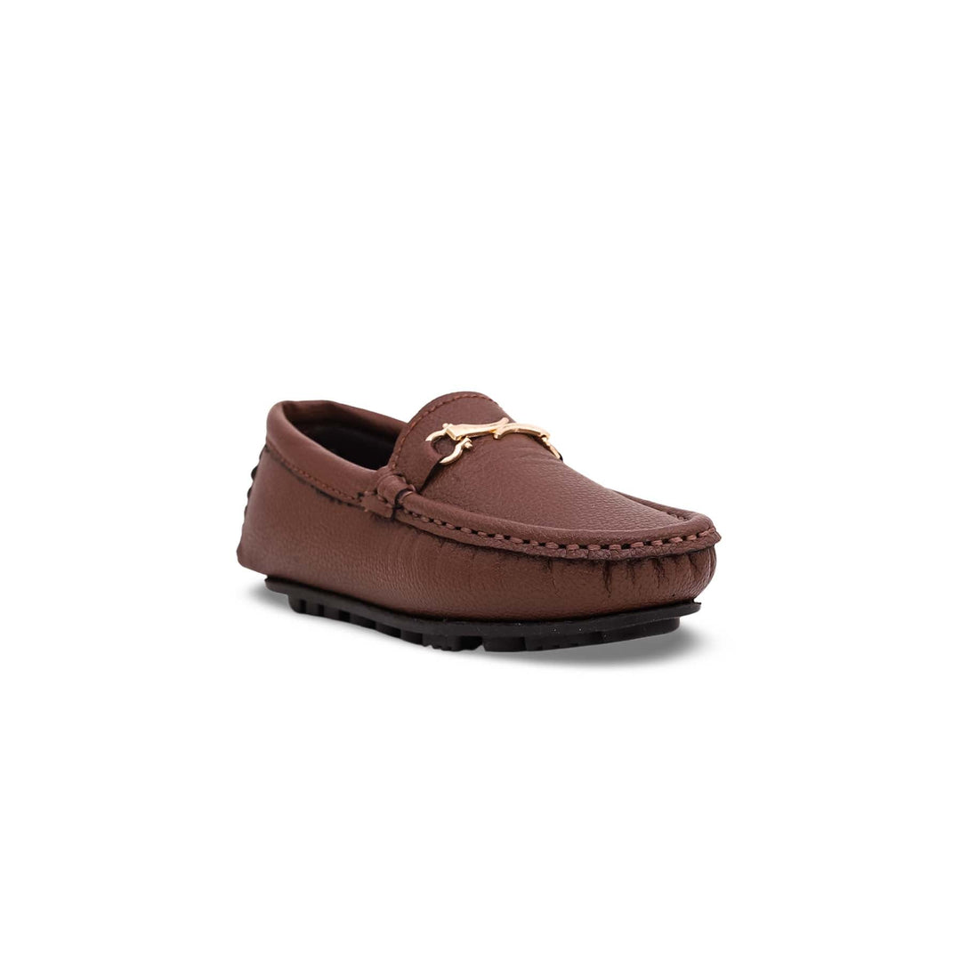 Boys Brown Formal Moccasin KD0764