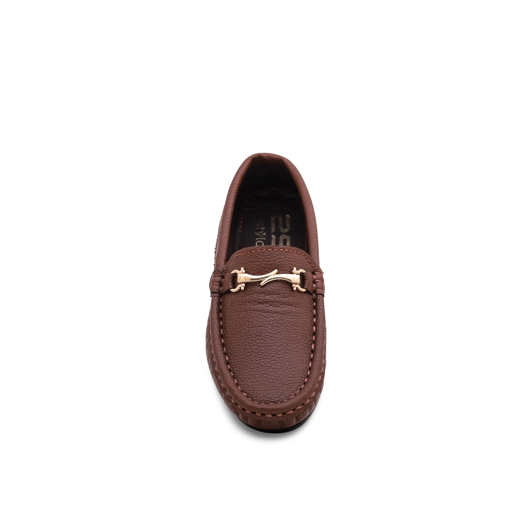 Boys Brown Formal Moccasin KD0764