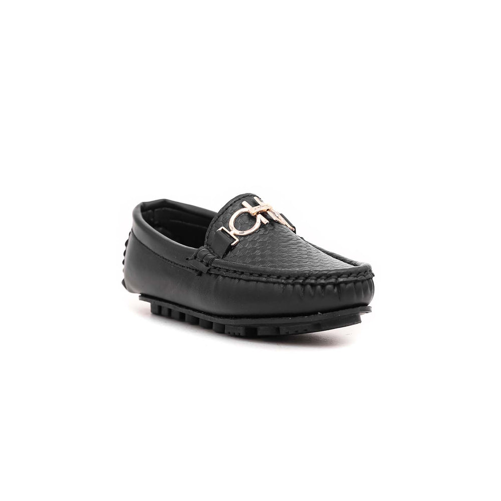 Boys Black Formal Moccasin KD0766