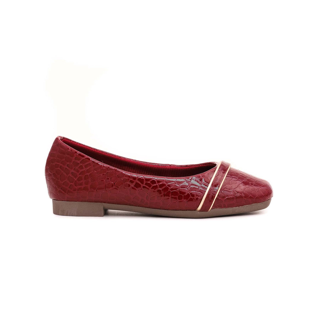 Girls Maroon Formal Pumps KD0791