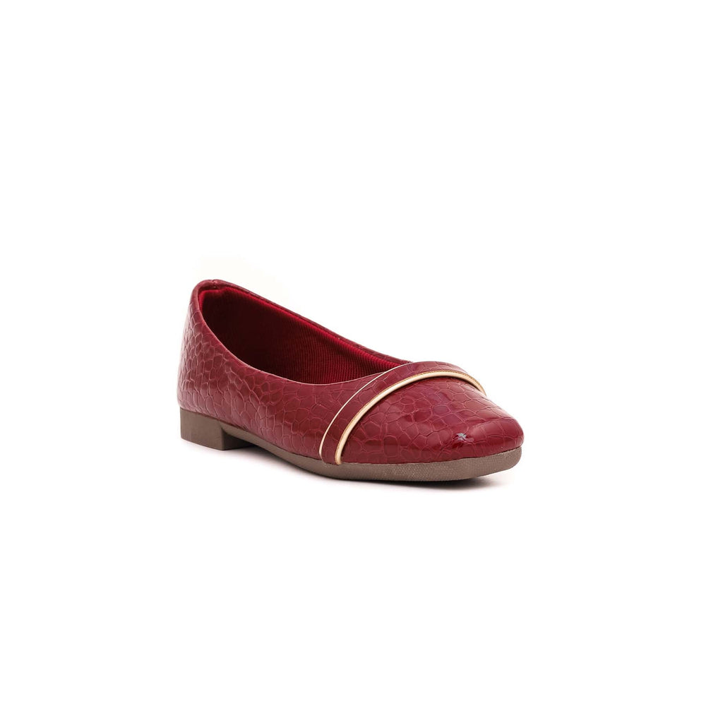 Girls Maroon Formal Pumps KD0791