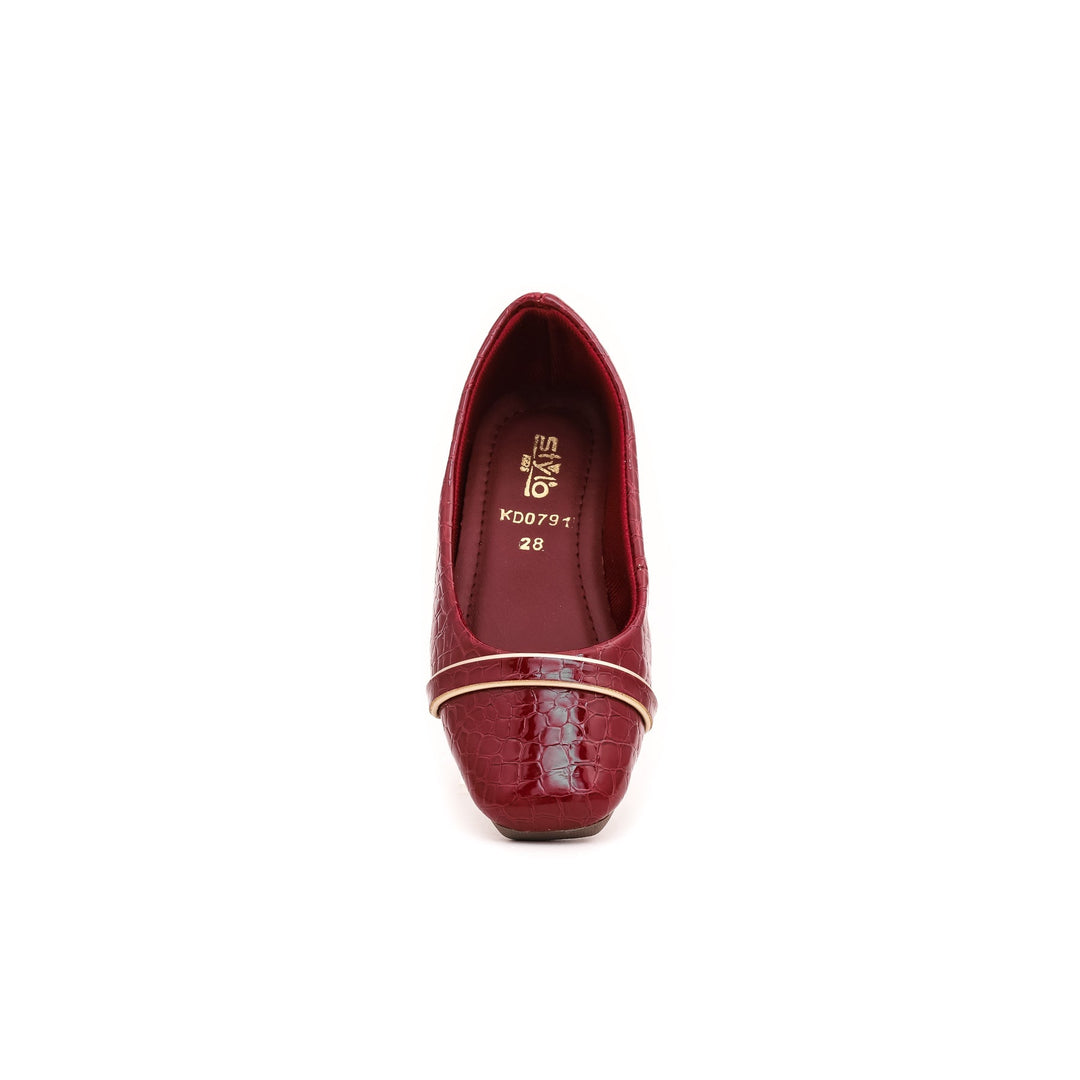 Girls Maroon Formal Pumps KD0791