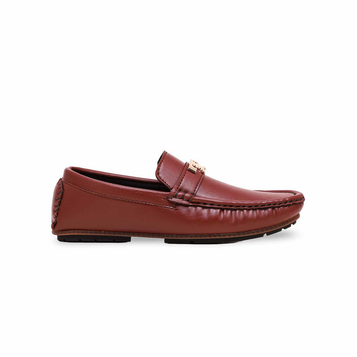 Boys Maroon Formal Moccasin KD0829