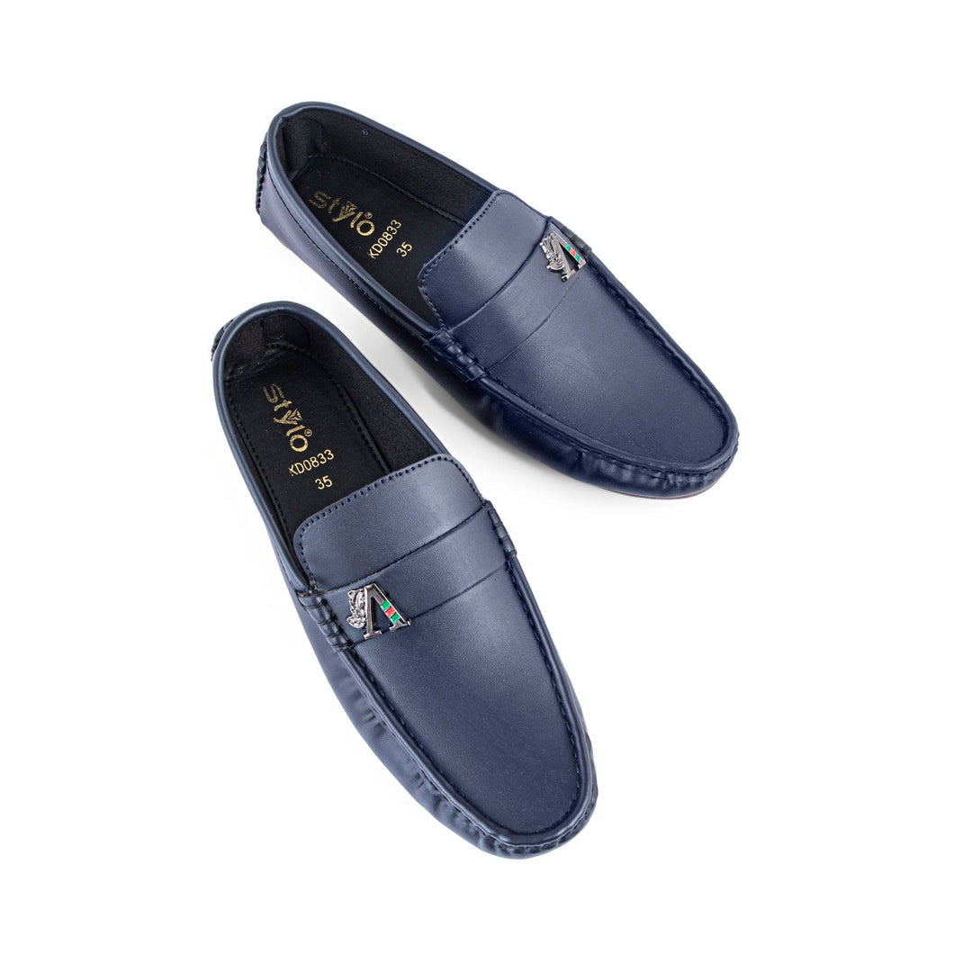 Boys Navy Formal Moccasin KD0833