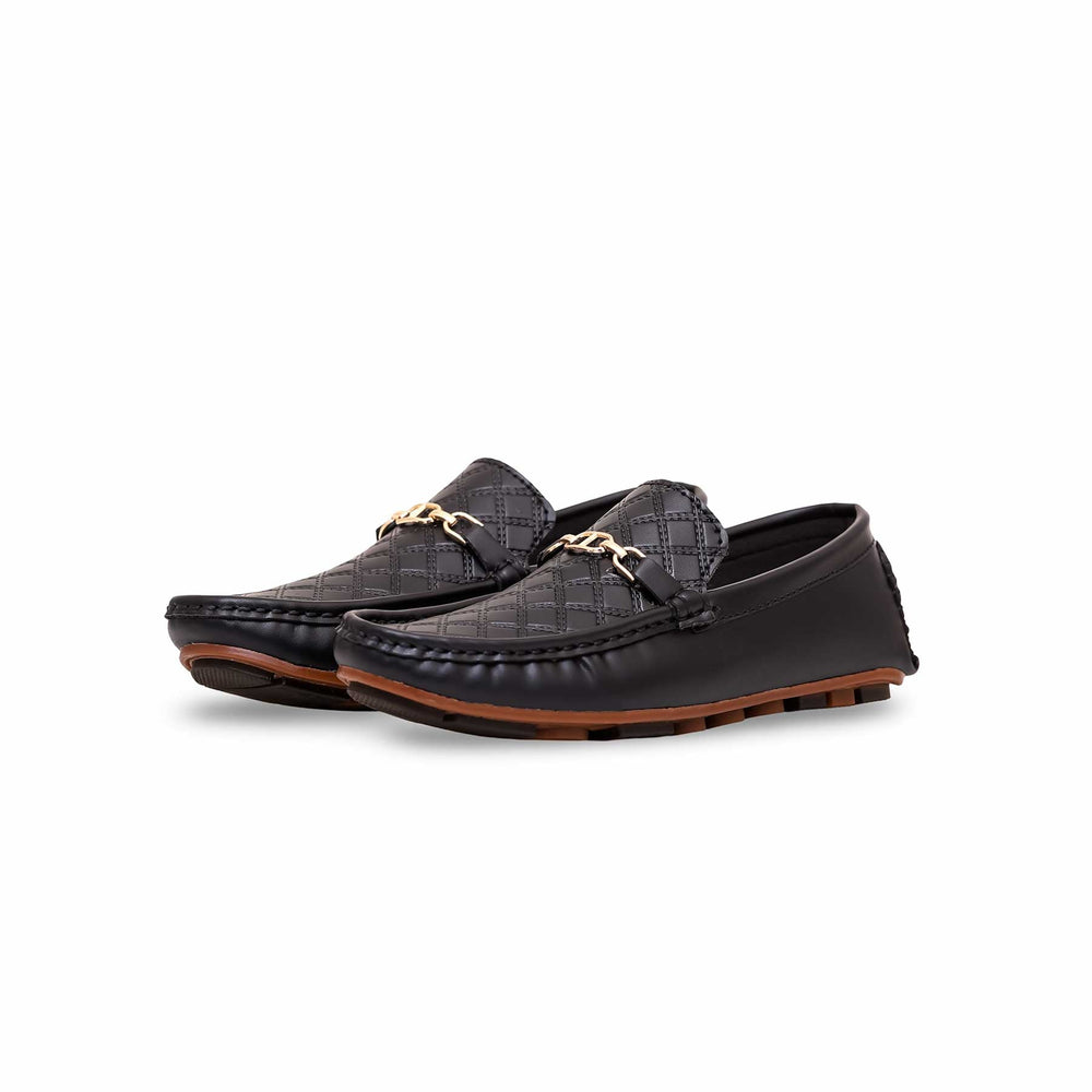 Boys Black Formal Moccasin KD0840