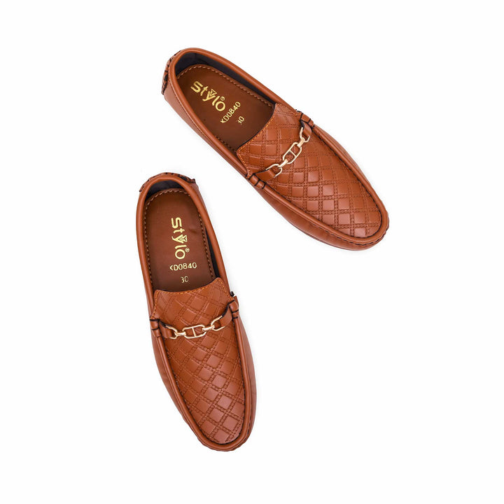 Boys Brown Formal Moccasin KD0840