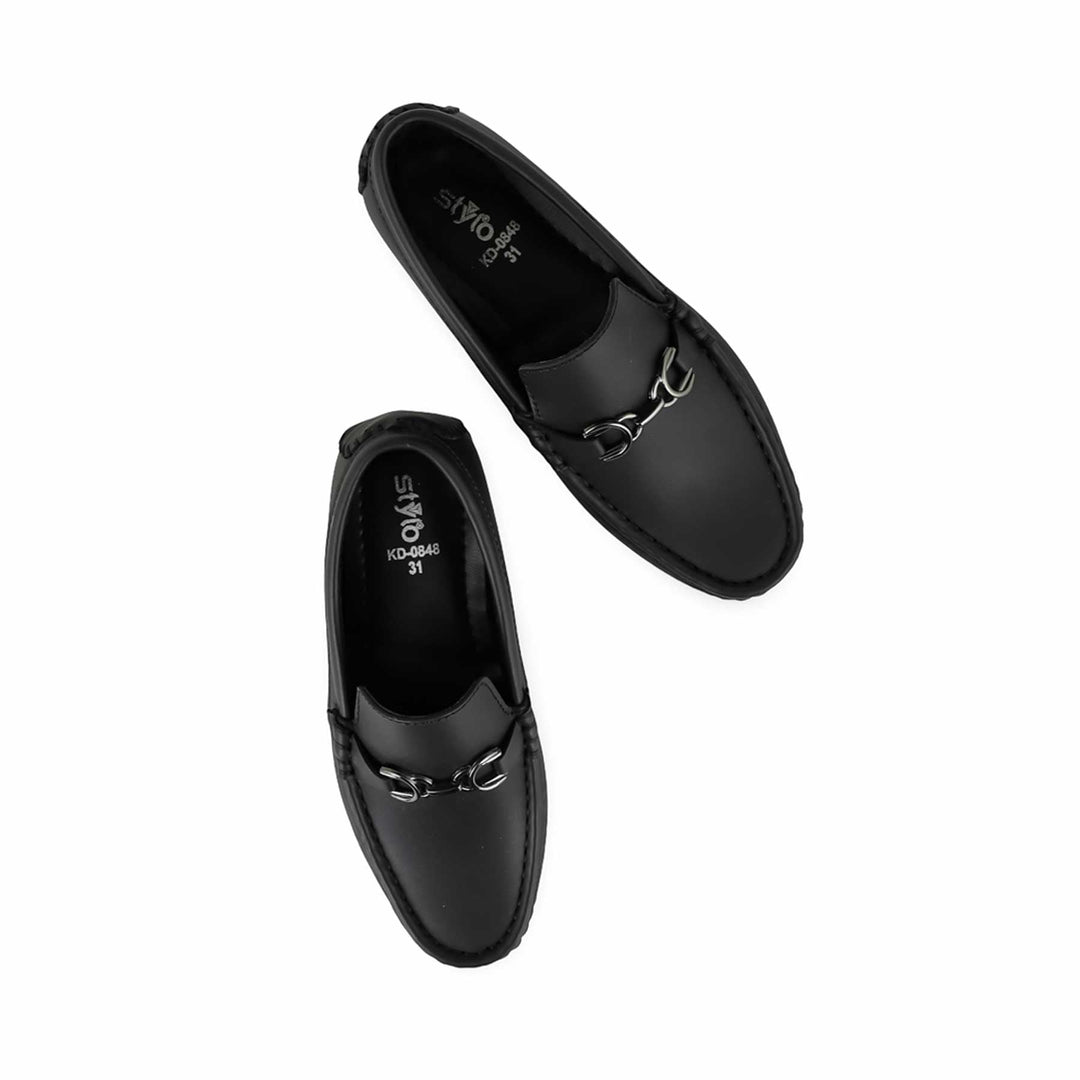Boys Black Formal Moccasin KD0848