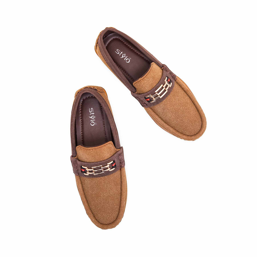 Boys Brown Formal Moccasin KD0851