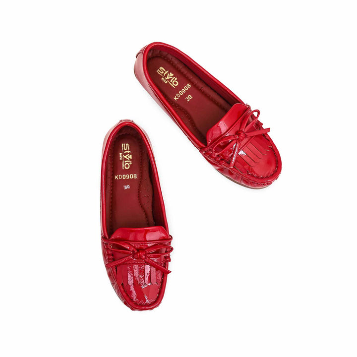 Girls Red Formal Moccasin KD0908