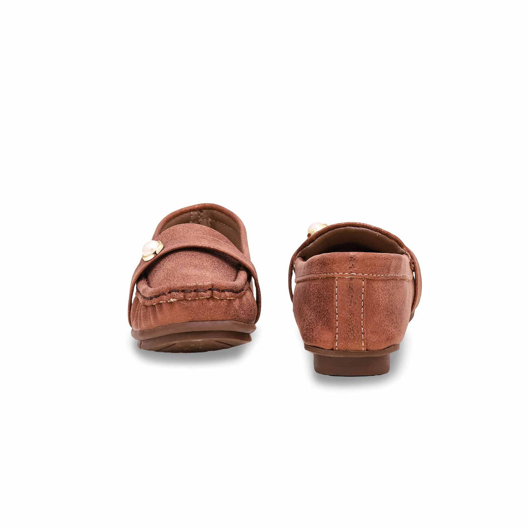 Girls Brown Formal Moccasin KD0911