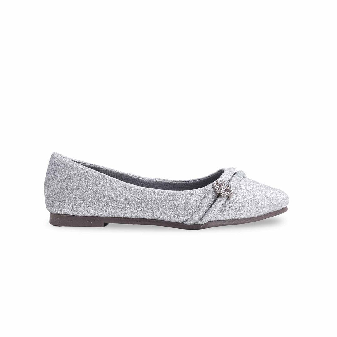 Girls Silver Fancy Pumps KD0915