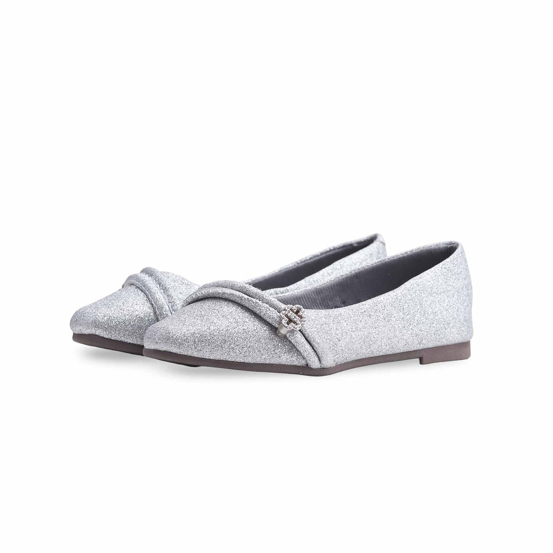 Girls Silver Fancy Pumps KD0915