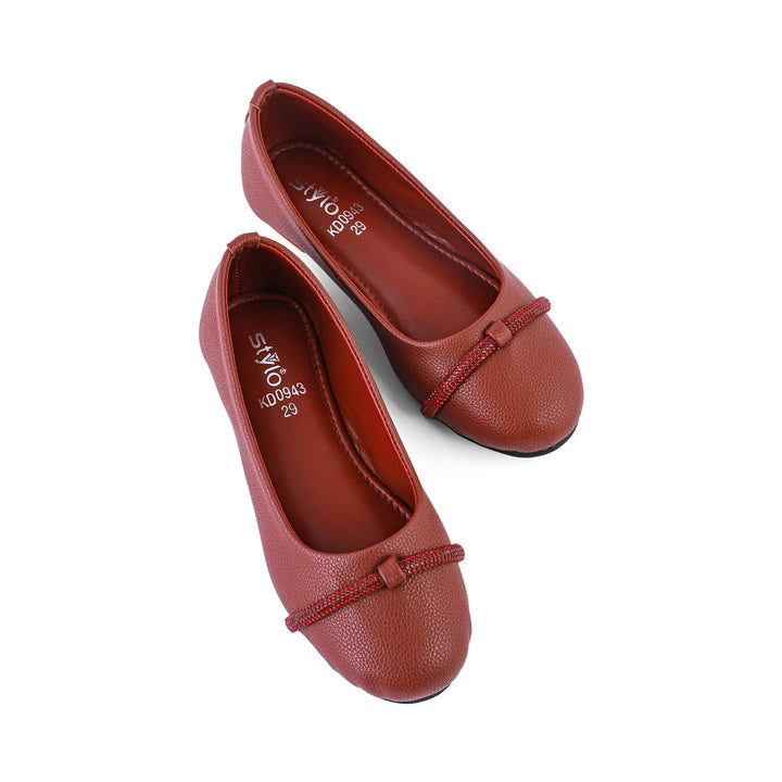 Girls Maroon Casual Pumps KD0943