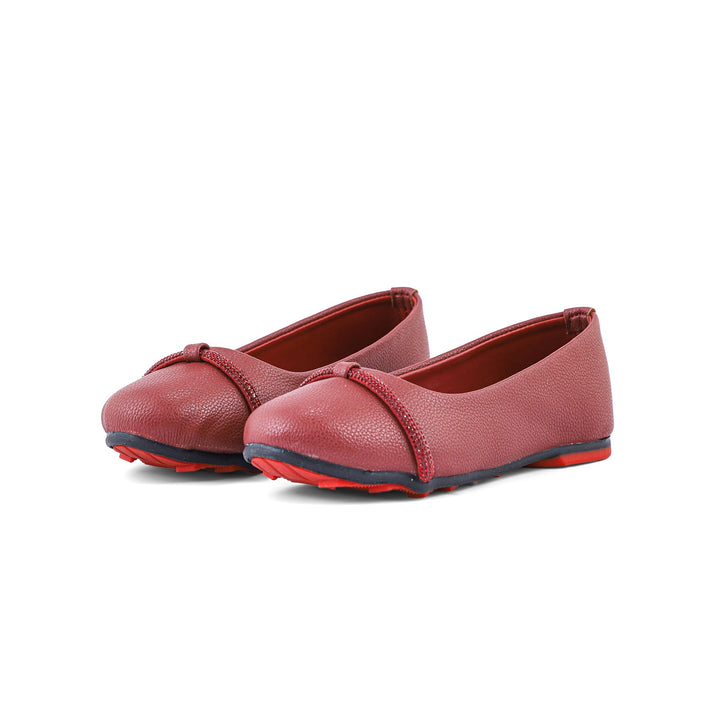 Girls Maroon Casual Pumps KD0943