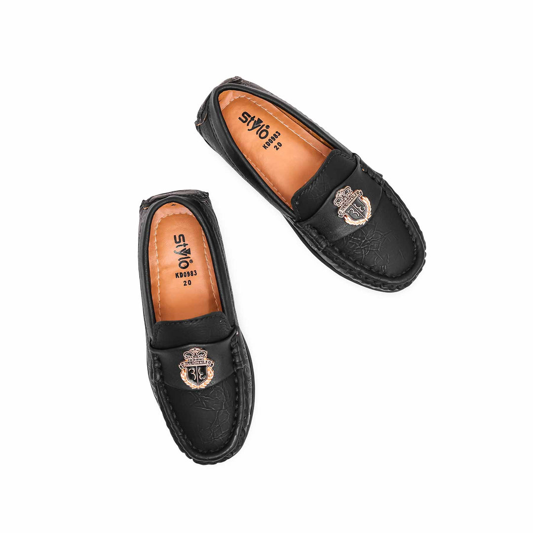 Boys Black Formal Moccasin KD0983