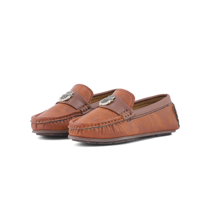 Boys Brown Formal Moccasin KD0983