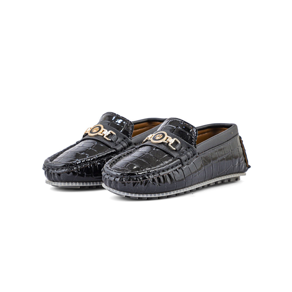 Boys Black Formal Moccasin KD0984