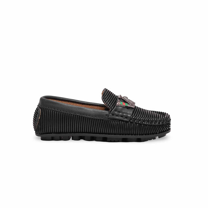 Boys Black Formal Moccasin KD0986