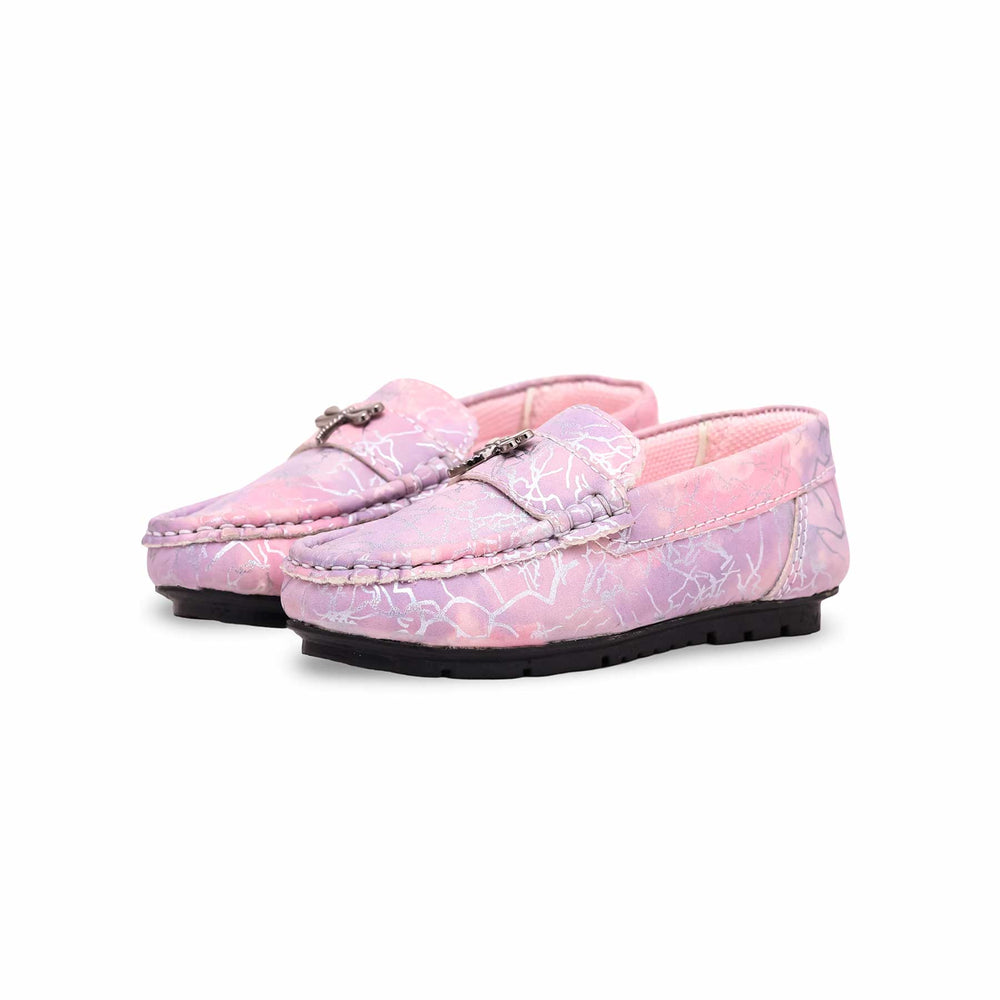 Girls Pink Formal Moccasin KD0987