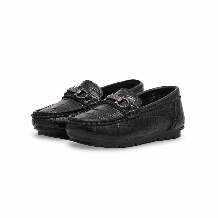 Boys Black Formal Moccasin KD0989