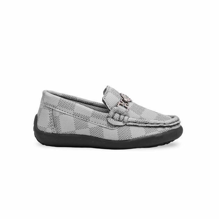 Boys Grey Formal Moccasin KD0990