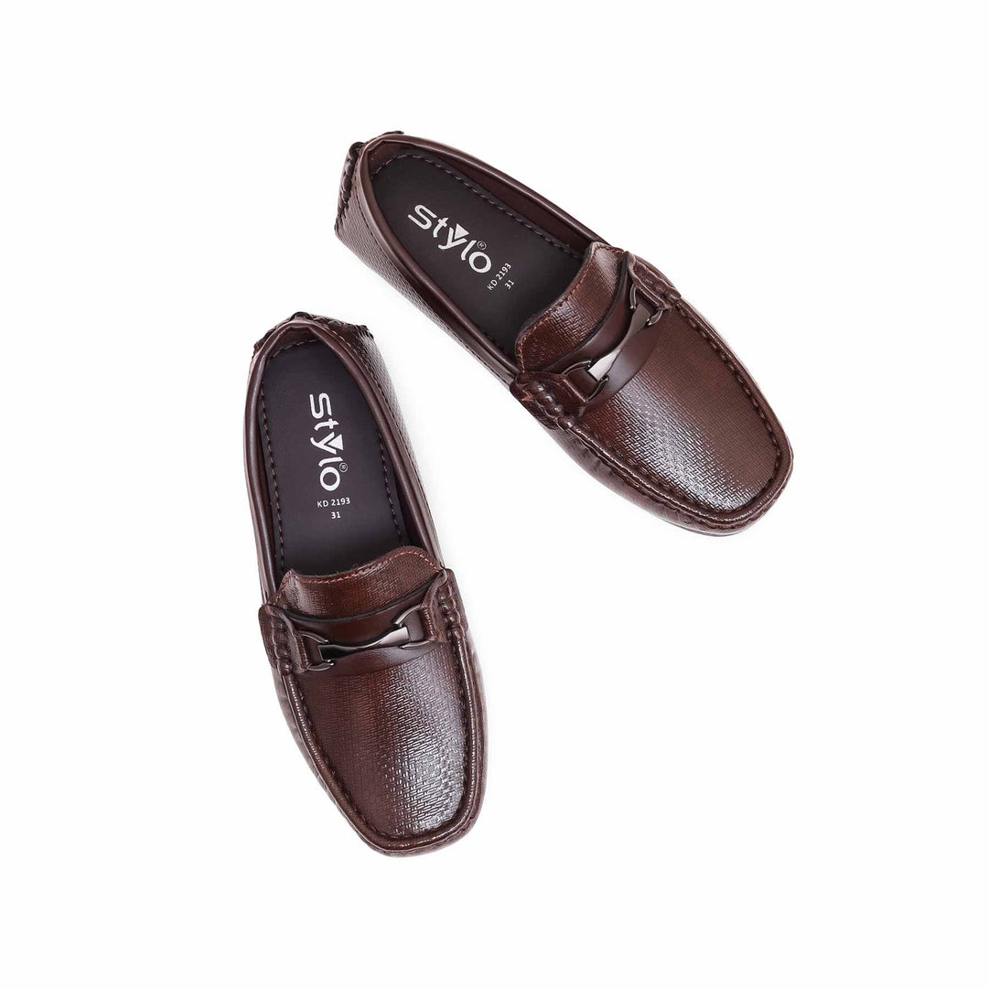 Boys Brown Formal Moccasin KD2193