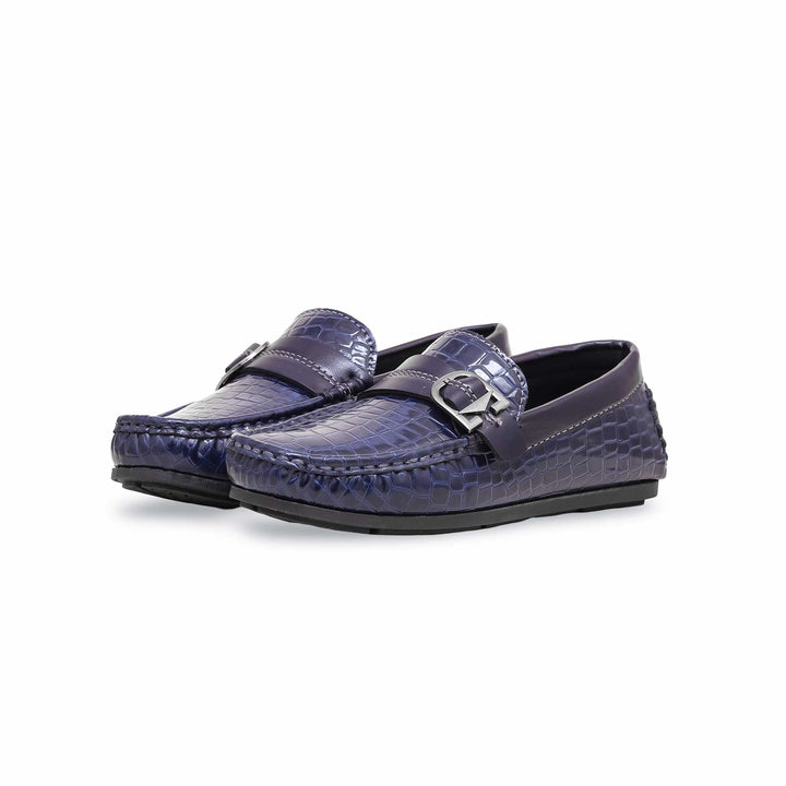 Boys Navy Formal Moccasin KD2195