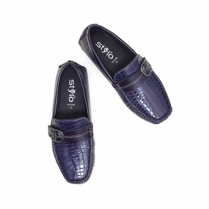 Boys Navy Formal Moccasin KD2195