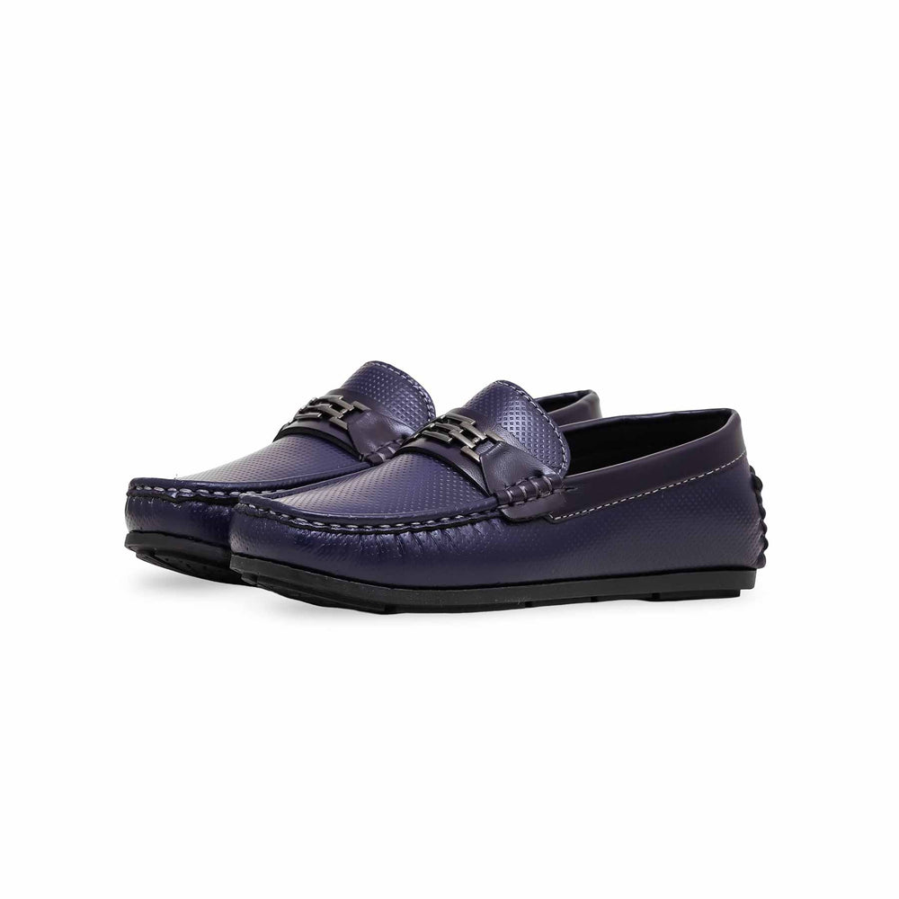 Boys Navy Formal Moccasin KD2196