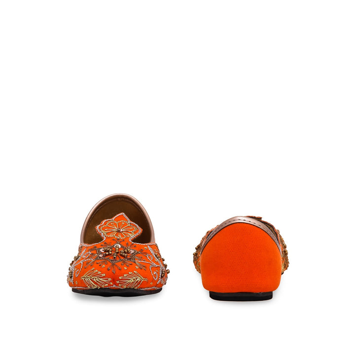 Girls Orange Fancy Khusa KD2225