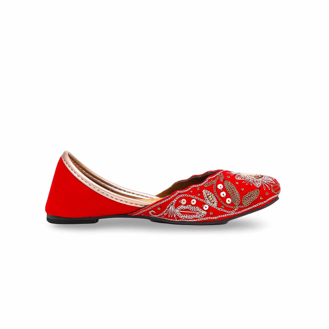 Girls Red Fancy Khusa KD2226