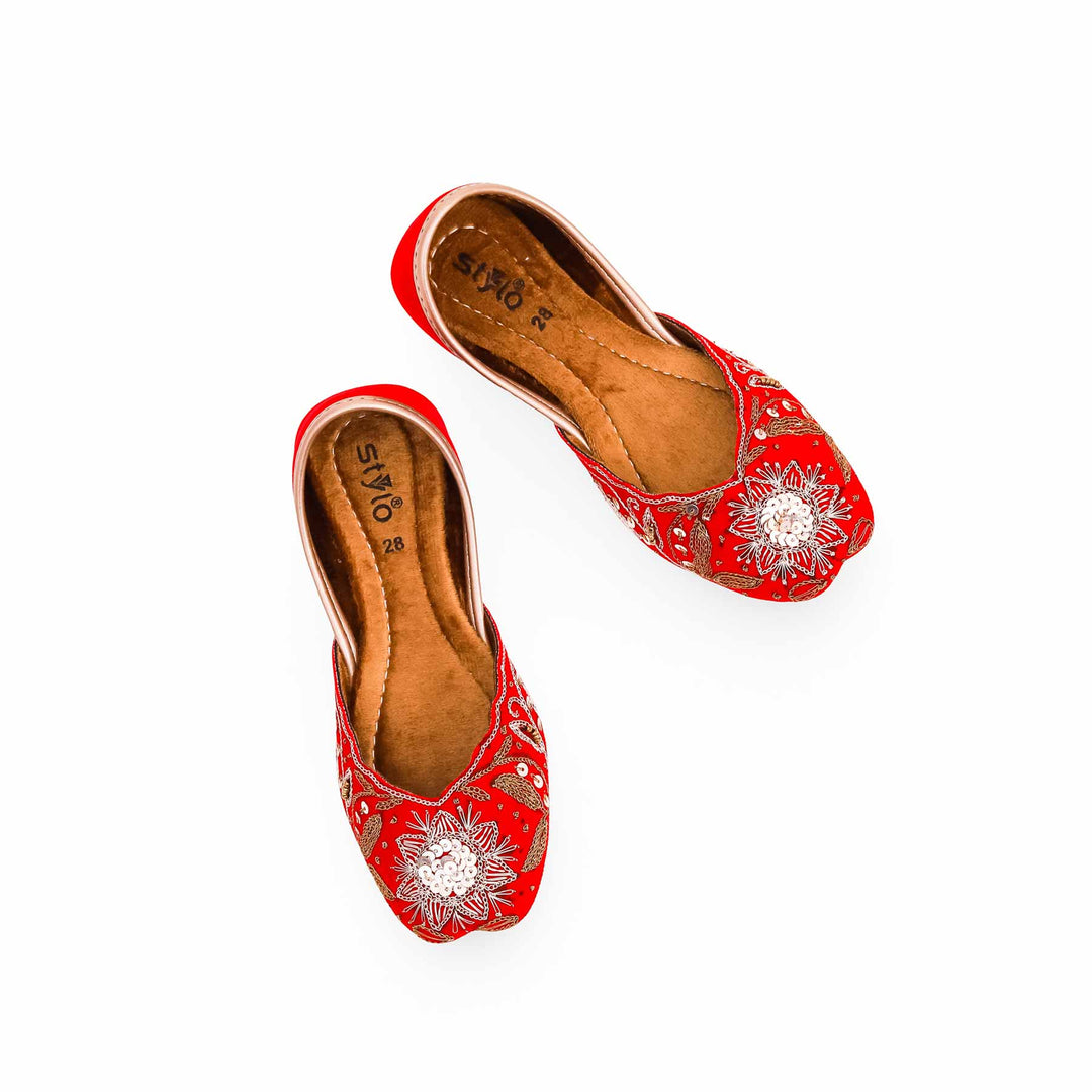 Girls Red Fancy Khusa KD2226