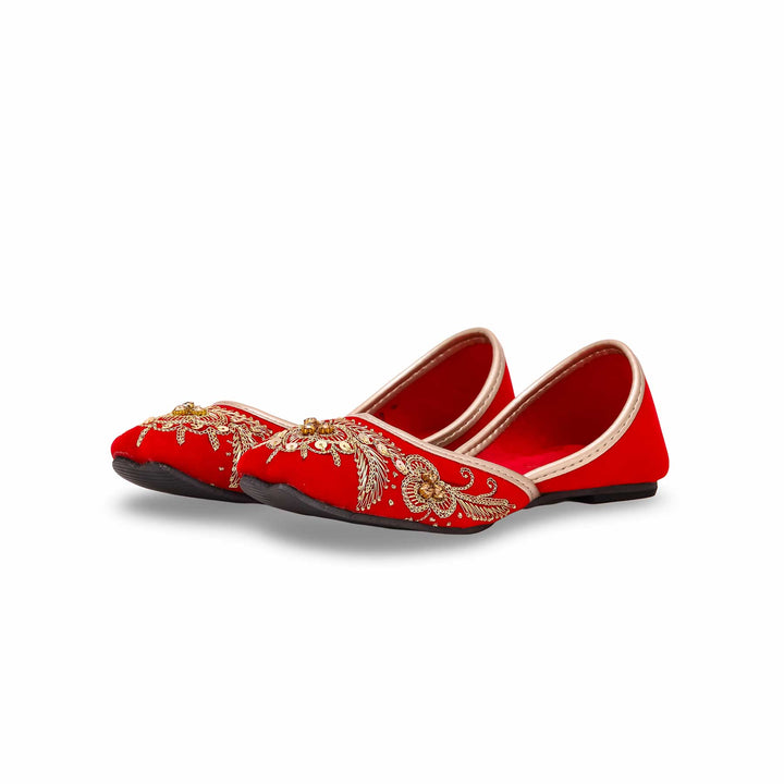 Girls Red Fancy Khusa KD2227