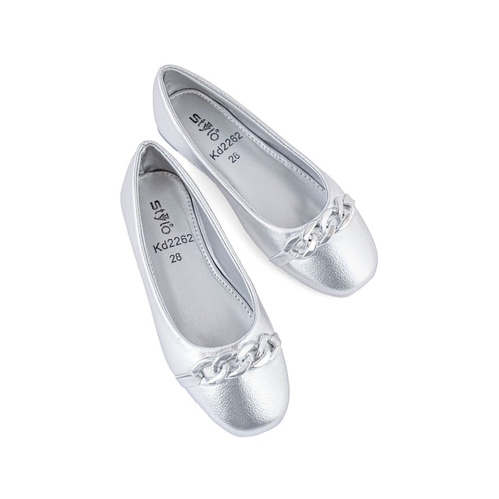 Girls Silver Formal Pumps KD2262