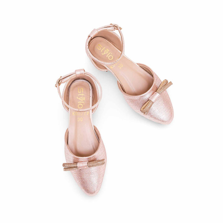 Girls Peach Fancy Pumps KD2277