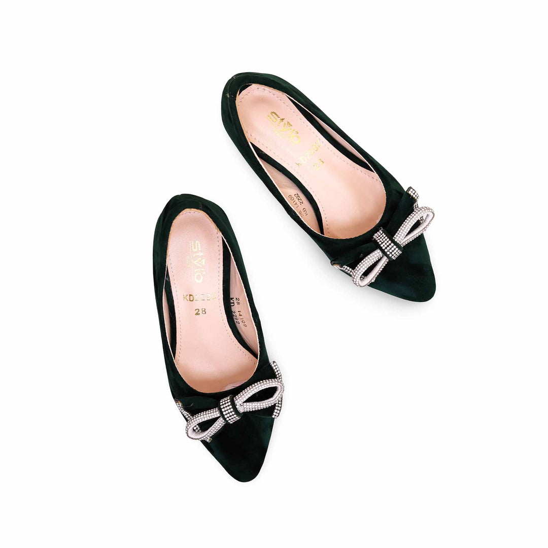 Girls Green Formal Pumps KD2292