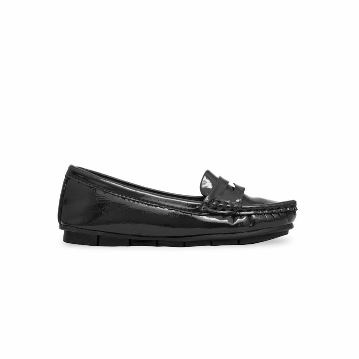 Girls Black Formal Moccasin KD2296