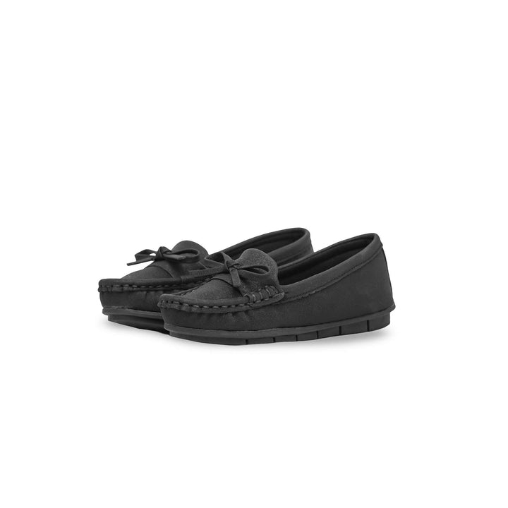 Girls Black Formal Moccasin KD2297